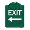 Signmission Designer Series Sign-Exit W/ Left Arrow, Green & White Aluminum Sign, 18" H, 24" L, GW-1824-24521 A-DES-GW-1824-24521 - alternate 1